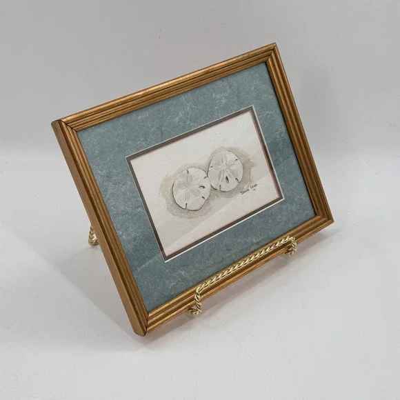 Original Sand Dollar Watercolor Still Life Signed Dianne Grusso 1991